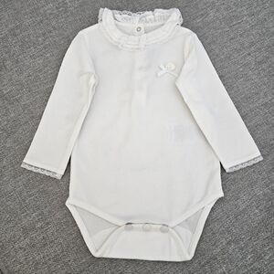 Tartine et Chocolat White Lace Collar Bodysuit Size 6M